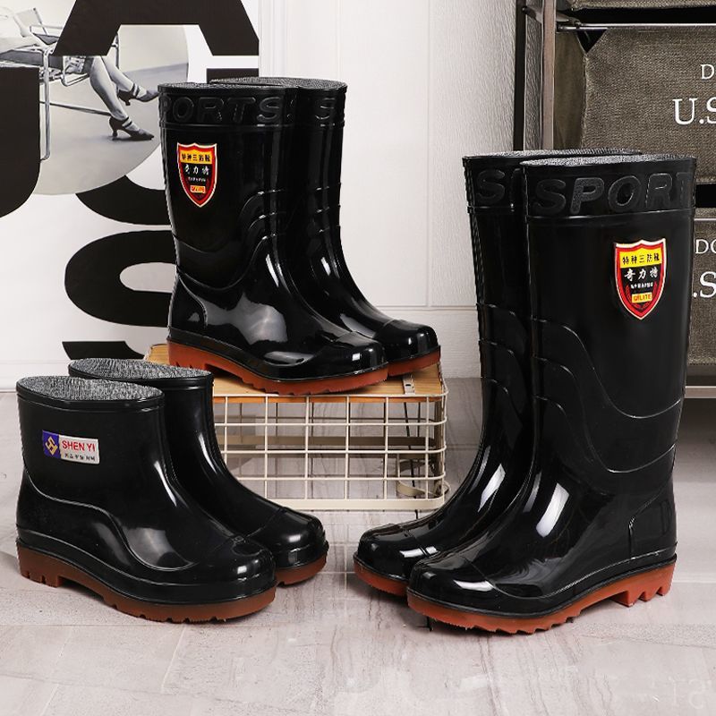 Adult Waterproof Rain Boots With Beef Tendon Sole, Men'S High-Tube Water Shoes, Men'S Construction Site Rubber Shoes, Rain Boots, Short Water Boots, Kitchen Shoes, Men'S Non-Slip - Image 2